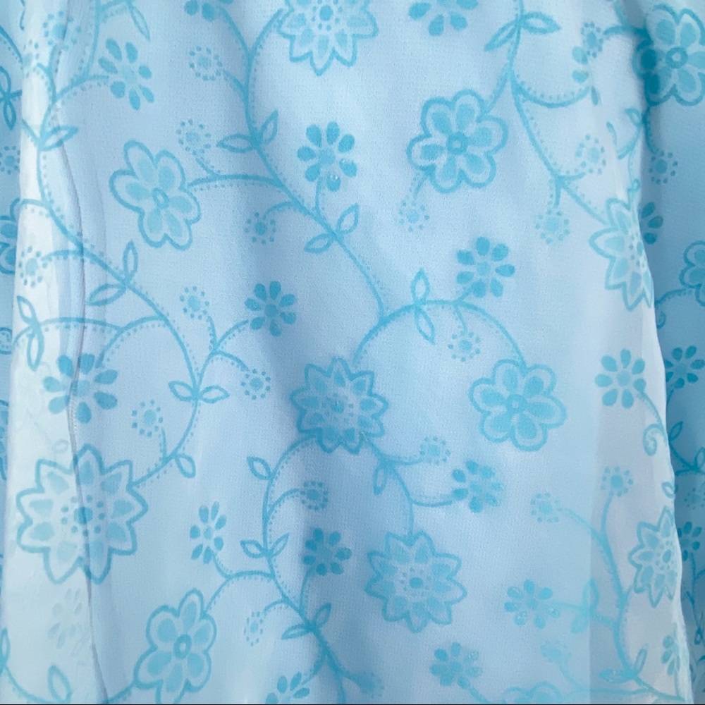 Vintage 70s Baby Blue Special Maxi Dress Capelet XL - Picture 7 of 9